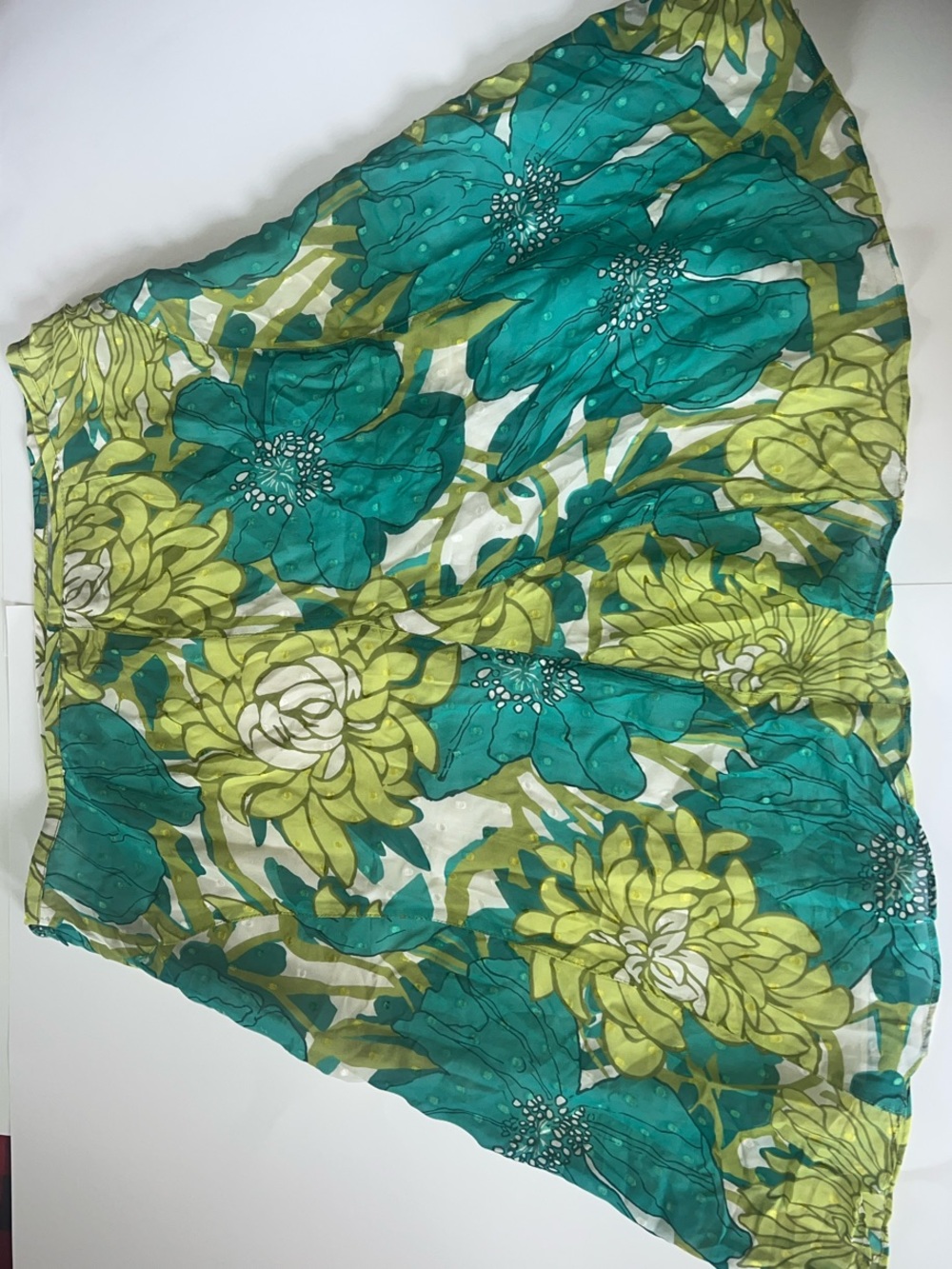 Ann Taylor Teal and Lime Floral Swim Sarong